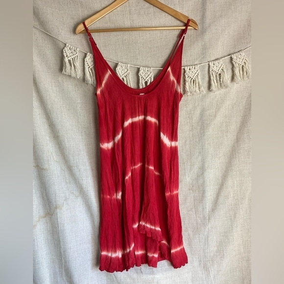 Elan Cover Up Slipdress in Red Tie Dye Size Large - Picture 2 of 10